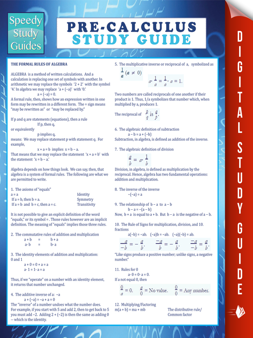 Title details for Pre-Calculus Study Guide by Speedy Publishing - Available